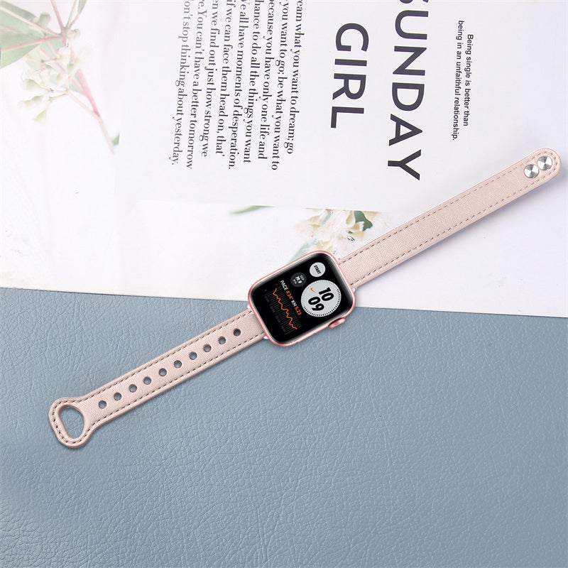 For Apple Watch Ultra 2 49mm Series 9 45mm SE (2023) 44mm Ultra 49mm 8 7 45mm 6 5 4 SE (2022) SE 44mm 3 2 1 42mm Genuine Leather Watch Strap Double Rivet Adjustable Wrist Band Rose Gold Connector For Apple Watch Ultra 2 49mm Series 9 45mm SE (2023) 44mm Ultra 49mm 8 7 45mm 6 5 4 SE (2022) SE 44mm 3 2 1 42mm Genuine Leather Watch Strap Double Rivet Adjustable Wrist Band Rose Gold Connector